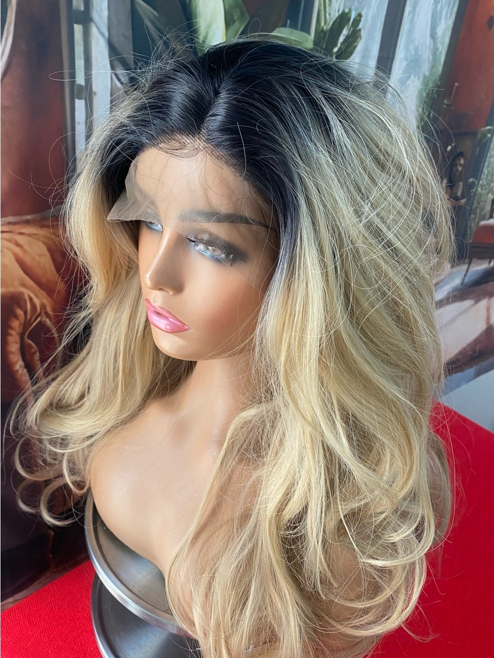 free part full lace front wig Y2K bleach blonde